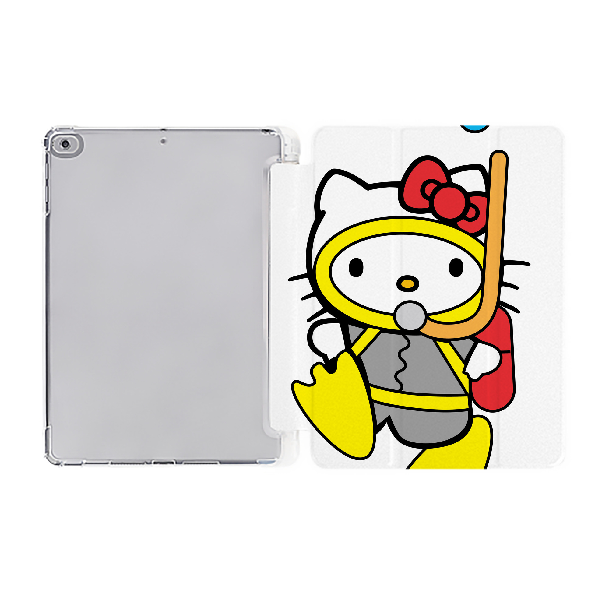 （画像用） Hello Kitty ハローキティ IPad ケース ペン収納付き 三つ折りスタンド PUレザー×シリコン 対応機種9.5/10.5/10.9インチ